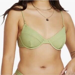 Billabong Light Green Underwire Bikini Top Avocado XL tanlines morgan